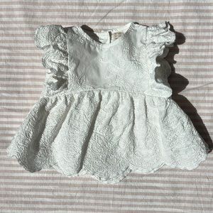 Tia Cibani Kids 6 mo White Embroidered Ruffle Top